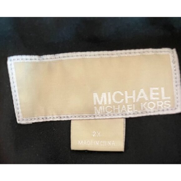 Michael Kors Women's Black Belted Asymmetrical Zipper Coat 2X fleece lined - Picture 4 of 10